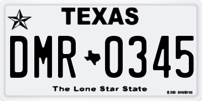 TX license plate DMR0345