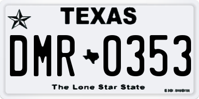 TX license plate DMR0353