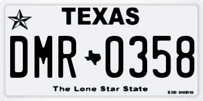TX license plate DMR0358