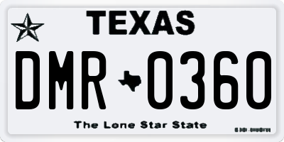 TX license plate DMR0360