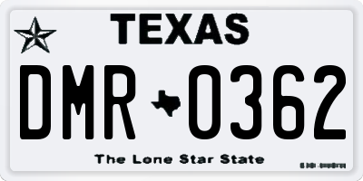 TX license plate DMR0362