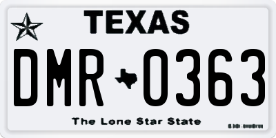 TX license plate DMR0363