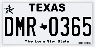 TX license plate DMR0365