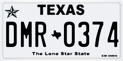 TX license plate DMR0374