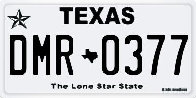 TX license plate DMR0377
