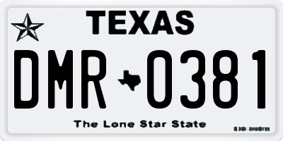 TX license plate DMR0381