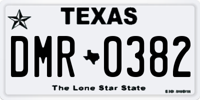 TX license plate DMR0382