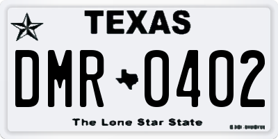 TX license plate DMR0402