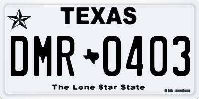 TX license plate DMR0403