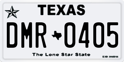 TX license plate DMR0405