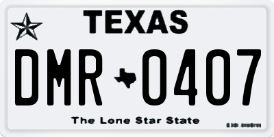 TX license plate DMR0407