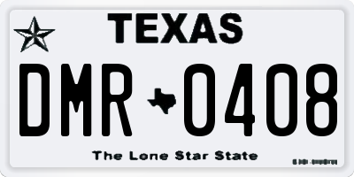 TX license plate DMR0408