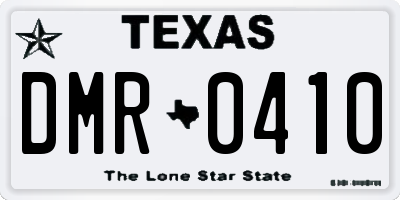 TX license plate DMR0410