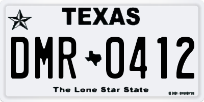 TX license plate DMR0412