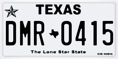 TX license plate DMR0415