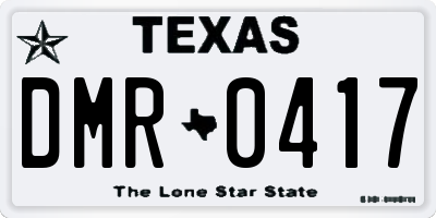 TX license plate DMR0417