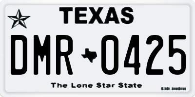 TX license plate DMR0425