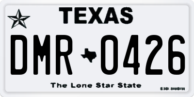 TX license plate DMR0426