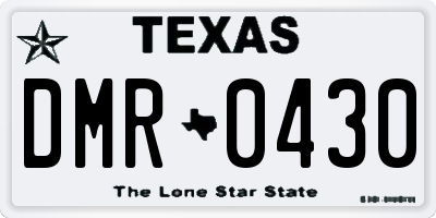 TX license plate DMR0430