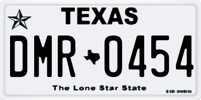 TX license plate DMR0454