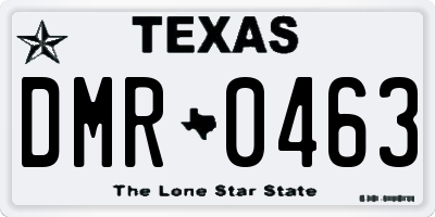 TX license plate DMR0463