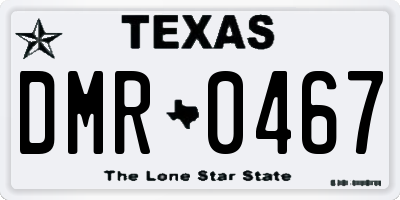 TX license plate DMR0467