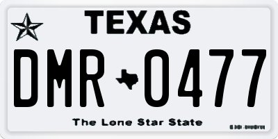 TX license plate DMR0477
