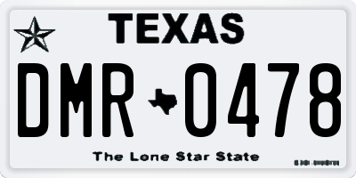 TX license plate DMR0478