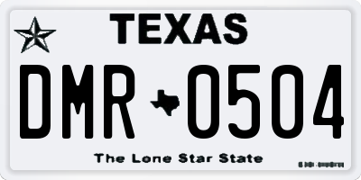 TX license plate DMR0504