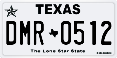 TX license plate DMR0512
