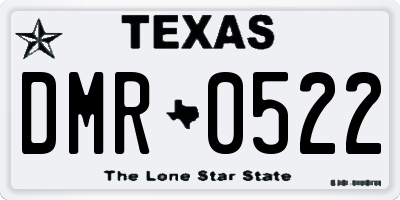 TX license plate DMR0522