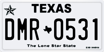 TX license plate DMR0531