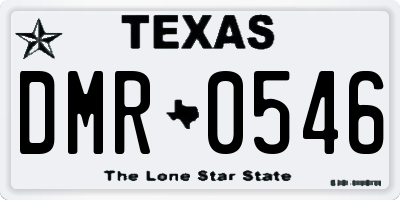 TX license plate DMR0546