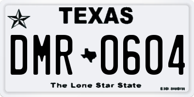 TX license plate DMR0604
