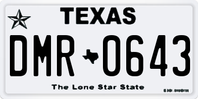 TX license plate DMR0643