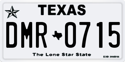 TX license plate DMR0715