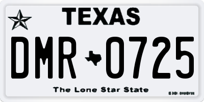 TX license plate DMR0725