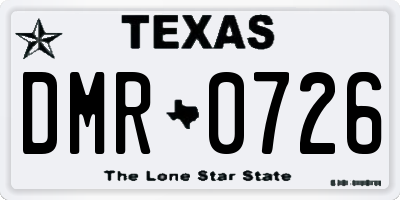 TX license plate DMR0726