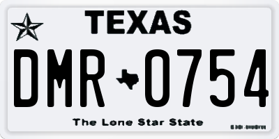 TX license plate DMR0754