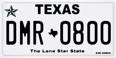 TX license plate DMR0800