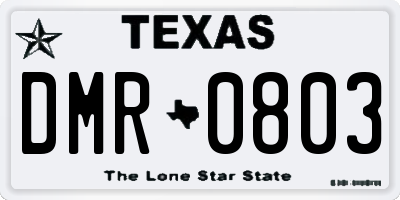 TX license plate DMR0803