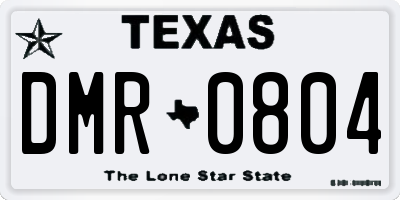 TX license plate DMR0804