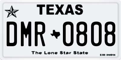 TX license plate DMR0808