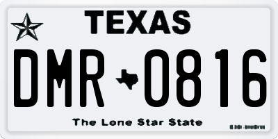 TX license plate DMR0816