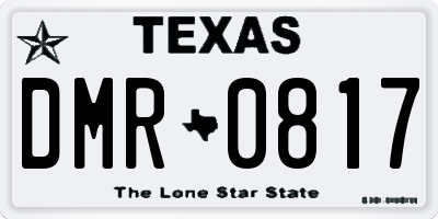 TX license plate DMR0817