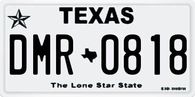 TX license plate DMR0818