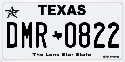 TX license plate DMR0822