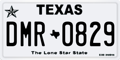 TX license plate DMR0829