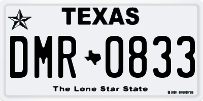 TX license plate DMR0833