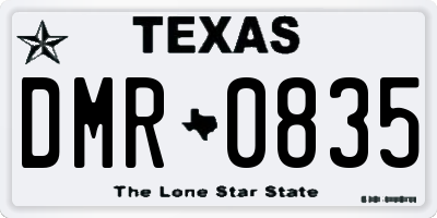 TX license plate DMR0835